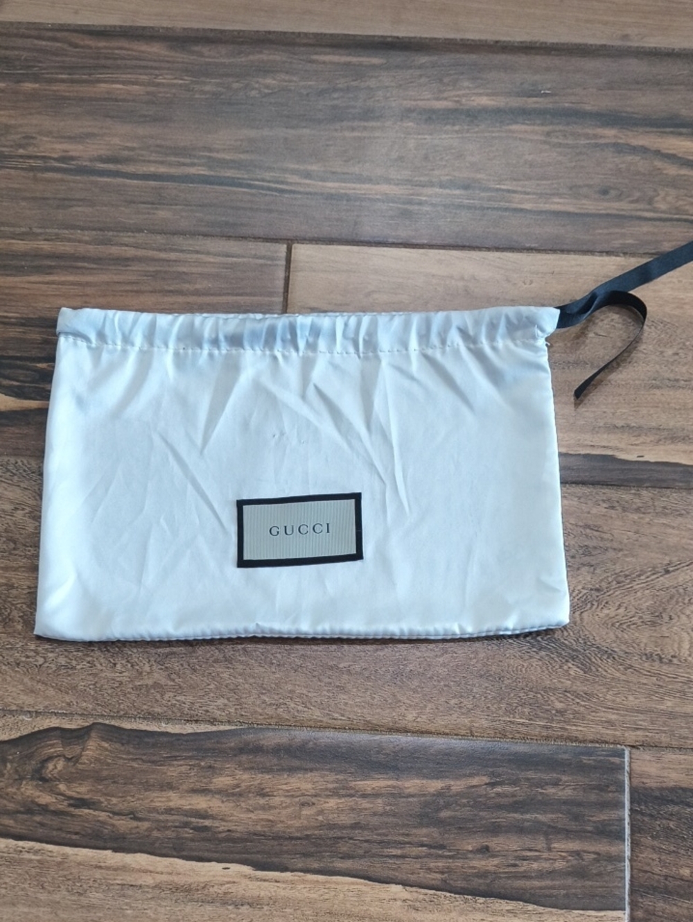 Gucci Cream Satin Mid Size Drawstring Bag